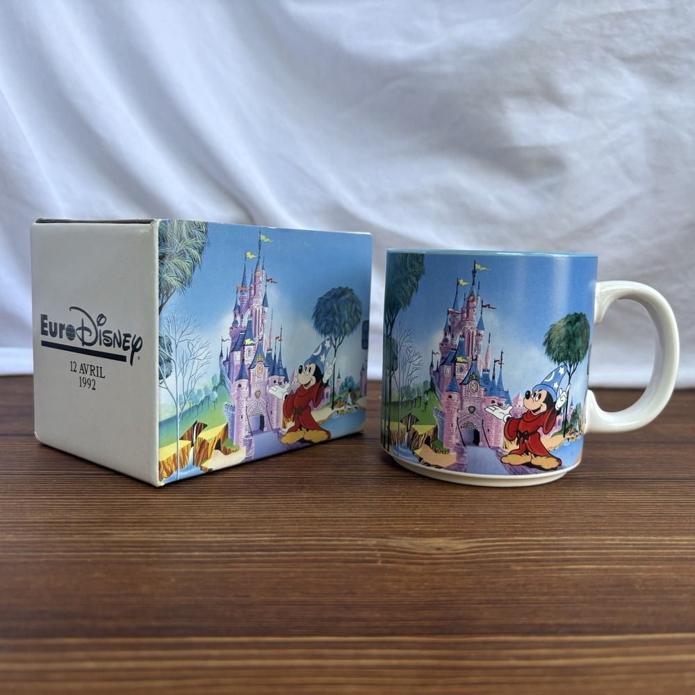 Euro Disney 1992 Coffee Mug 12 Avril Opening Day Souvenir Mickey Mouse France